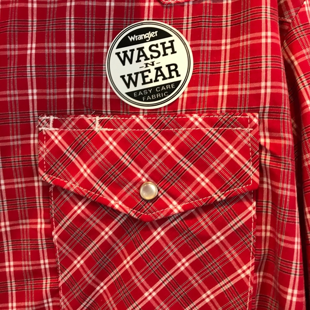 🇺🇸ALS🇺🇸 NWT XL Red Wrangler Western Shirt - Picture 8 of 12